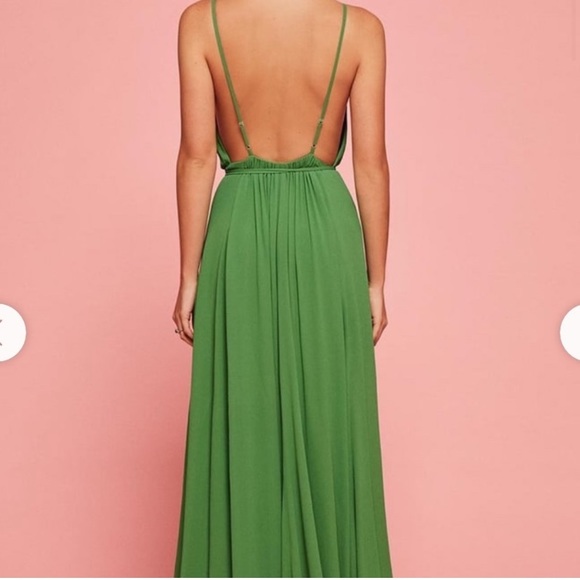 NWOT Reformation Green Callalily Dress - Picture 2 of 9